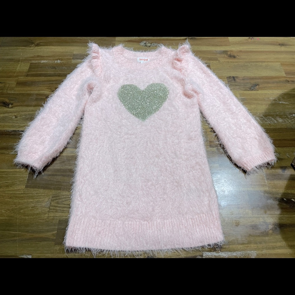 Pink sweater dress